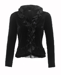 Petite Joanna Hope Ruffle Velour Jacket