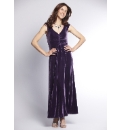 Silk Velvet V Neck Maxi Dress