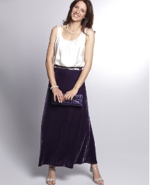 Silk Velvet Maxi Skirt