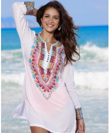 Fusions By East Embellished Print Kaftan