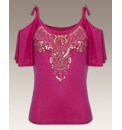 Joanna Hope Split Shoulder Jersey Top
