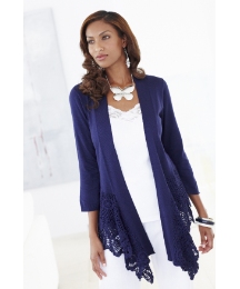 Joanna Hope Crochet Trim Cardigan