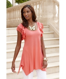 Joanna Hope Frill Lace Sleeve Jersey Top