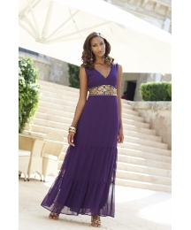 Joanna Hope Jewel Trim Gypsy Dress