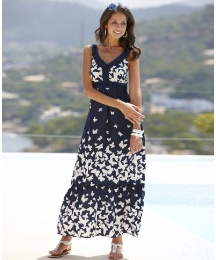 Joanna Hope Butterfly Print Maxi Dress
