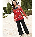 Joanna Hope Lace Trim Print Tunic