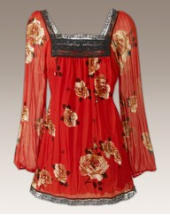 Joanna Hope Lace Trim Print Tunic