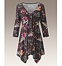 Joanna Hope Print Handkerchief Hem Tunic