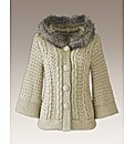 Joanna Hope Hooded Cable Knit Cardigan