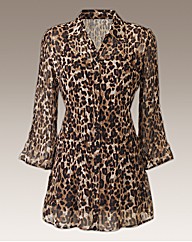 Joanna Hope Animal Print Crushed Blouse