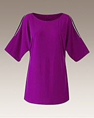 Purple Plus Size Cut Out Sleeve Top