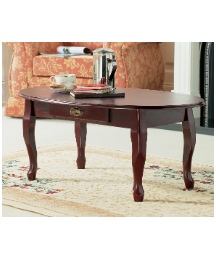 Oval Queen Anne Coffee table With Drawer