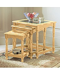 Deluxe Nest Of Glass Top Tables