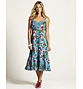 Floral Print Tiered Midi Dress 43inch