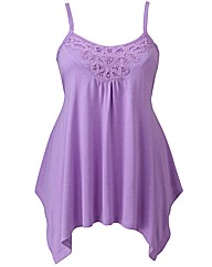 Asymmetric Lace Trim Camisole