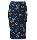 Flamingo Print Tube Midi Skirt 27in