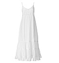 Crochet Trim Tiered Maxi Dress