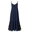 Crochet Trim Tiered Maxi Dress