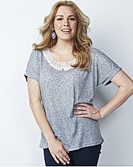 Jersey Top with Peter Pan Collar