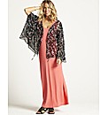Sheer Printed Cape Sleeve Shrug