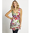 Sleeveless Floral Print Chiffon Blouse
