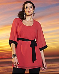 Contrast Kimono Sleeve Tunic