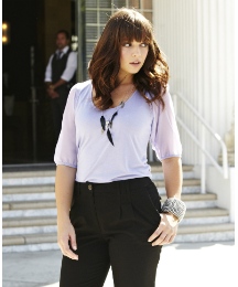 Georgette Sleeve Jersey Top
