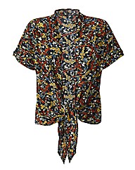 Printed Roll Up Sleeve Shrug Cardigan