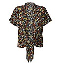 Printed Roll Up Sleeve Shrug Cardigan
