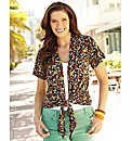 Printed Roll Up Sleeve Shrug Cardigan