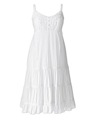 Crochet Trim Tiered Dress