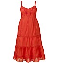Crochet Trim Tiered Dress