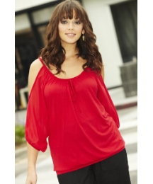 Chiffon Cut Out Sleeve Jersey Top