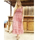Petite Shirred Tiered Print Maxi Dress