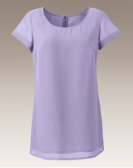 Zip Back Short Sleeve Blouse