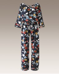 Long Sleeve Floral Print Jumpsuit
