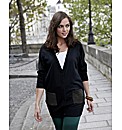 Leatherette PU Pocket Boyfriend Cardigan