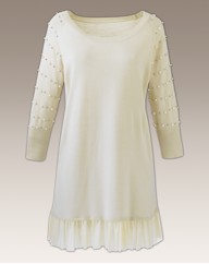 Frill Hem Pearl Embellished Jumper