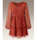 Heart Print Frill Hem Tunic
