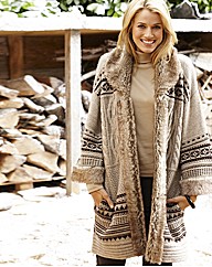 Fur Trim Cardigan Coat