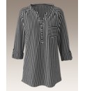Striped Monochrome Shirt Style Top