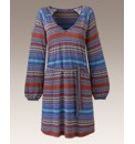 Split Sleeve Belted Print Tunic
