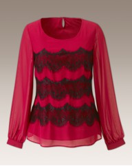 Scalloped Lace Detail Blouse