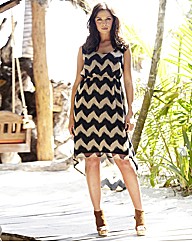 Printed Dipped Hem Dress