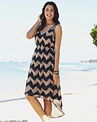 Printed Dipped Hem Dress