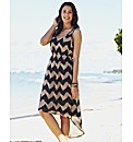 Printed Dipped Hem Dress