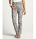 Slim Leg Floral Print Jeans 30in
