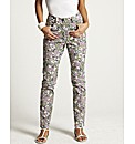 Slim Leg Floral Print Jeans 30in