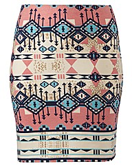 Printed Mini Tube Skirt Length 19in