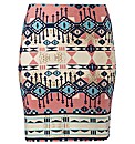 Printed Mini Tube Skirt Length 19in